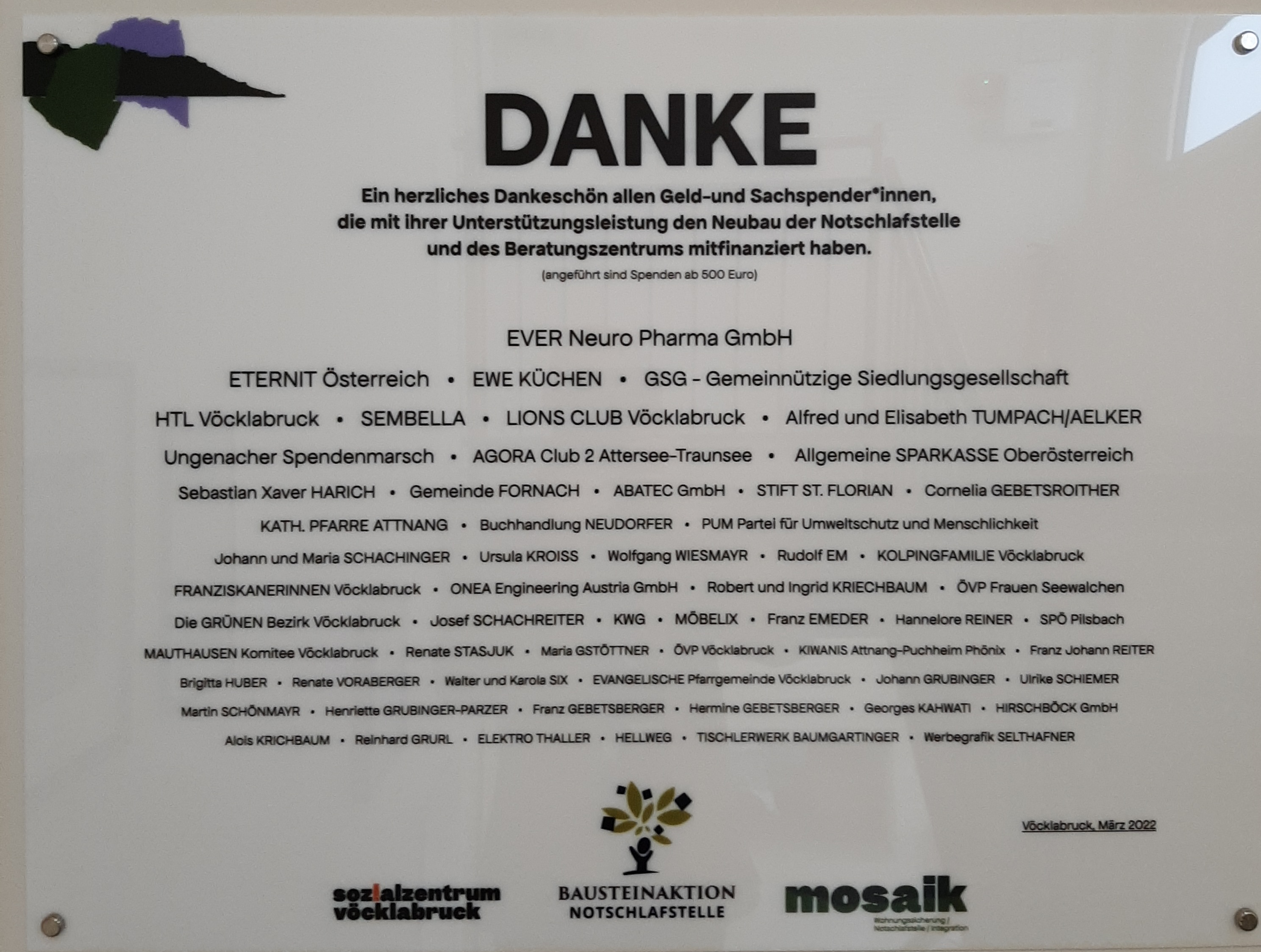 Spendenschild